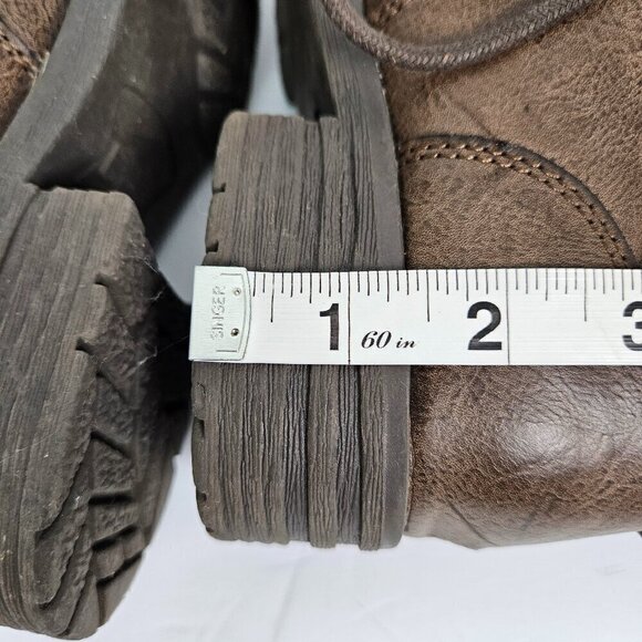 Born | BOC Saturn II Latte Faux Leather Fold Over Combat/Moto Lug Boot 7 - Picture 6 of 9